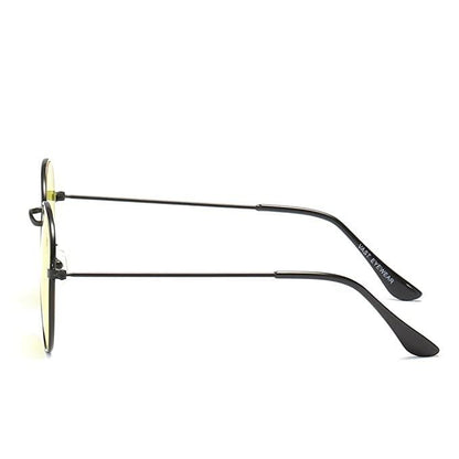 Unisex Yellow Black Round Sunglass