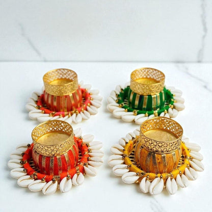 Cowrie Dholakh Tealight Holder Pack of 2
